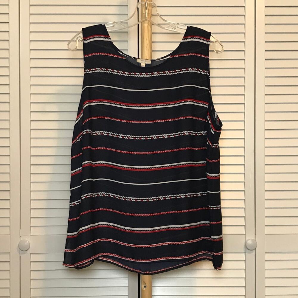 Talbots Striped Scoop Neck Sleeveless Camisole Blouse L